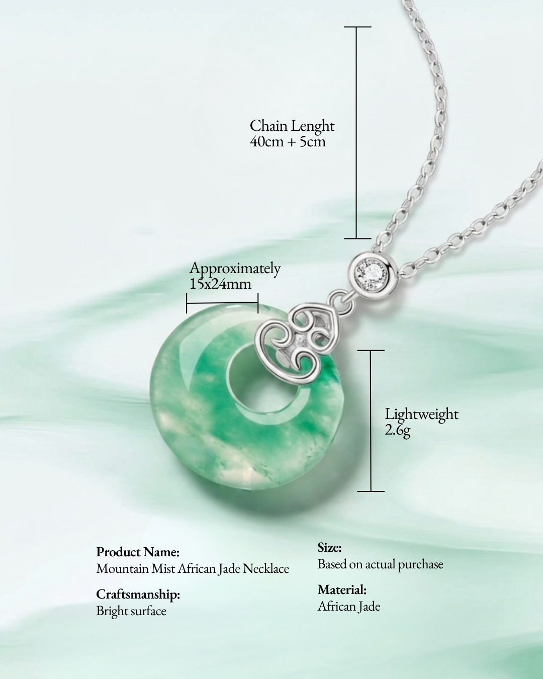 Mountain Mist African Jade Gourd Necklace
