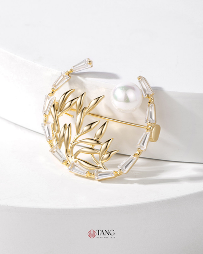 Moonlit Bamboo Brooch