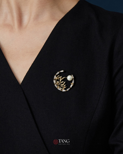 Moonlit Bamboo Brooch