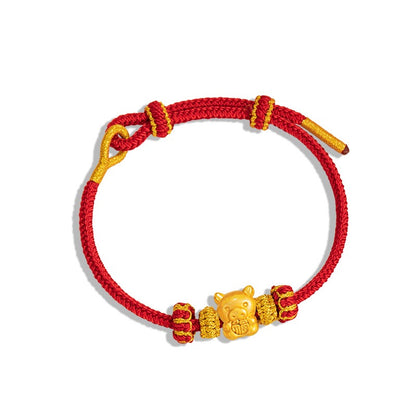 Fire Goat 2027 Zodiac Fortune Bead Red Cord Bracelet