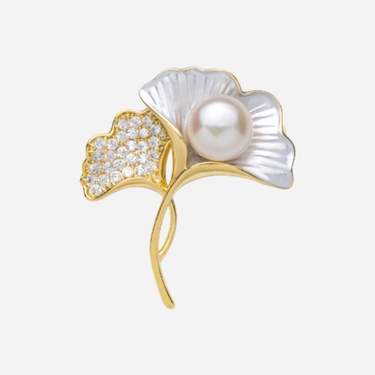 Golden Ginkgo Brooch