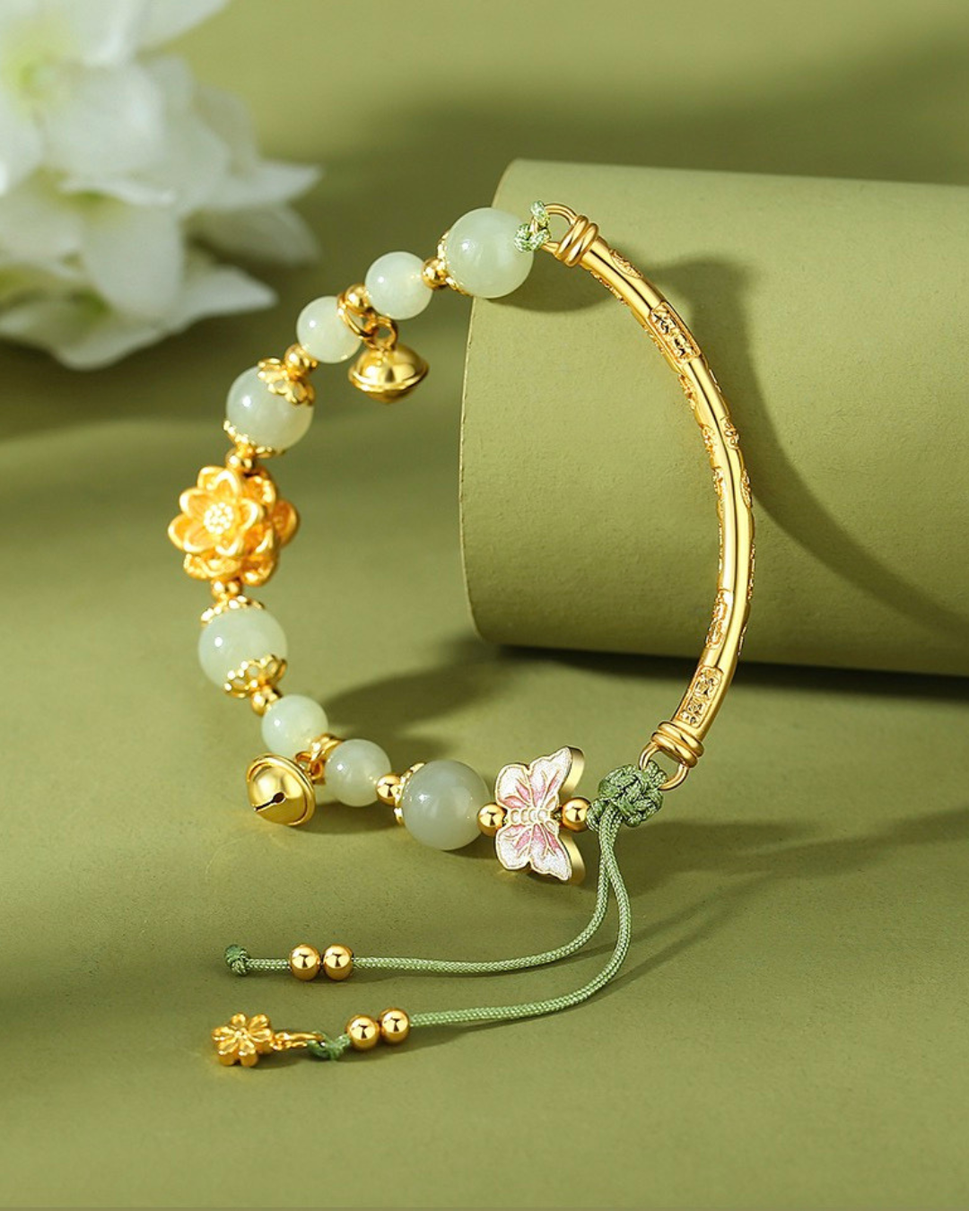 Benelore Lotus Jade Bracelet