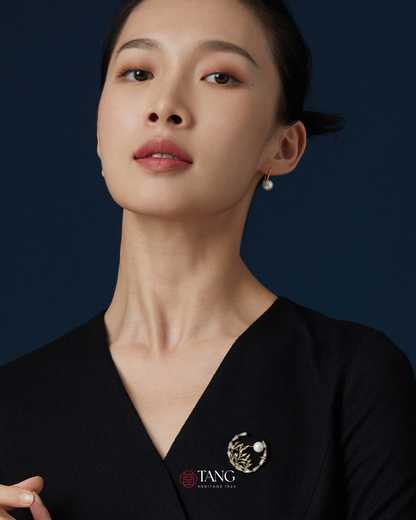Moonlit Bamboo Brooch