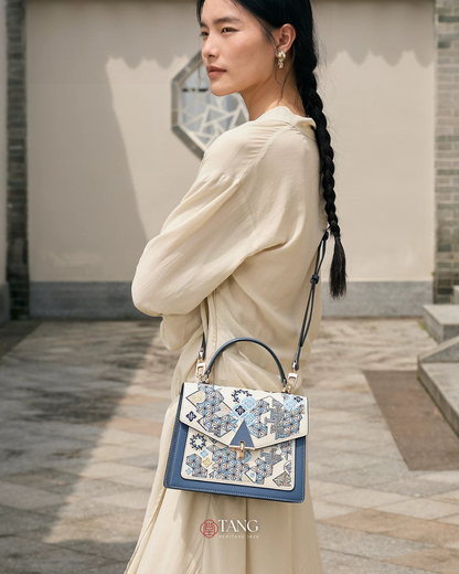 Tang Red 24 Embroidered Suozi Pattern Top-Handle Bag