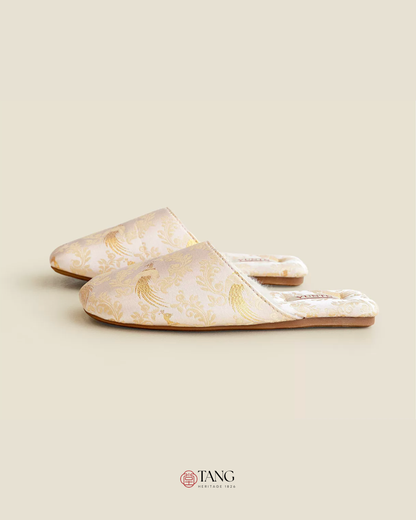 Jade Peacock Luxury Satin Women Indoor Slipper