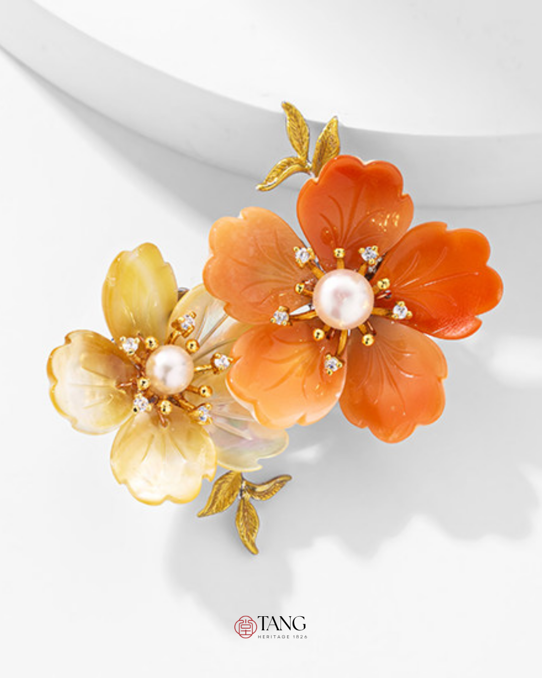Golden Hour Peach Blossom Brooch