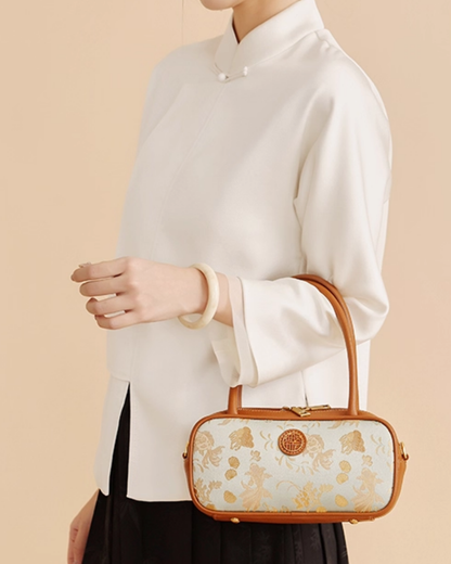 Tang Red 25 Gold Song Brocade Shoulder Bag
