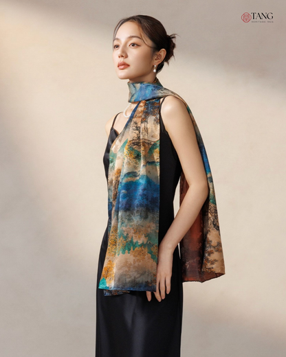 Dreamscape Cloud Silk Mulberry Scarf