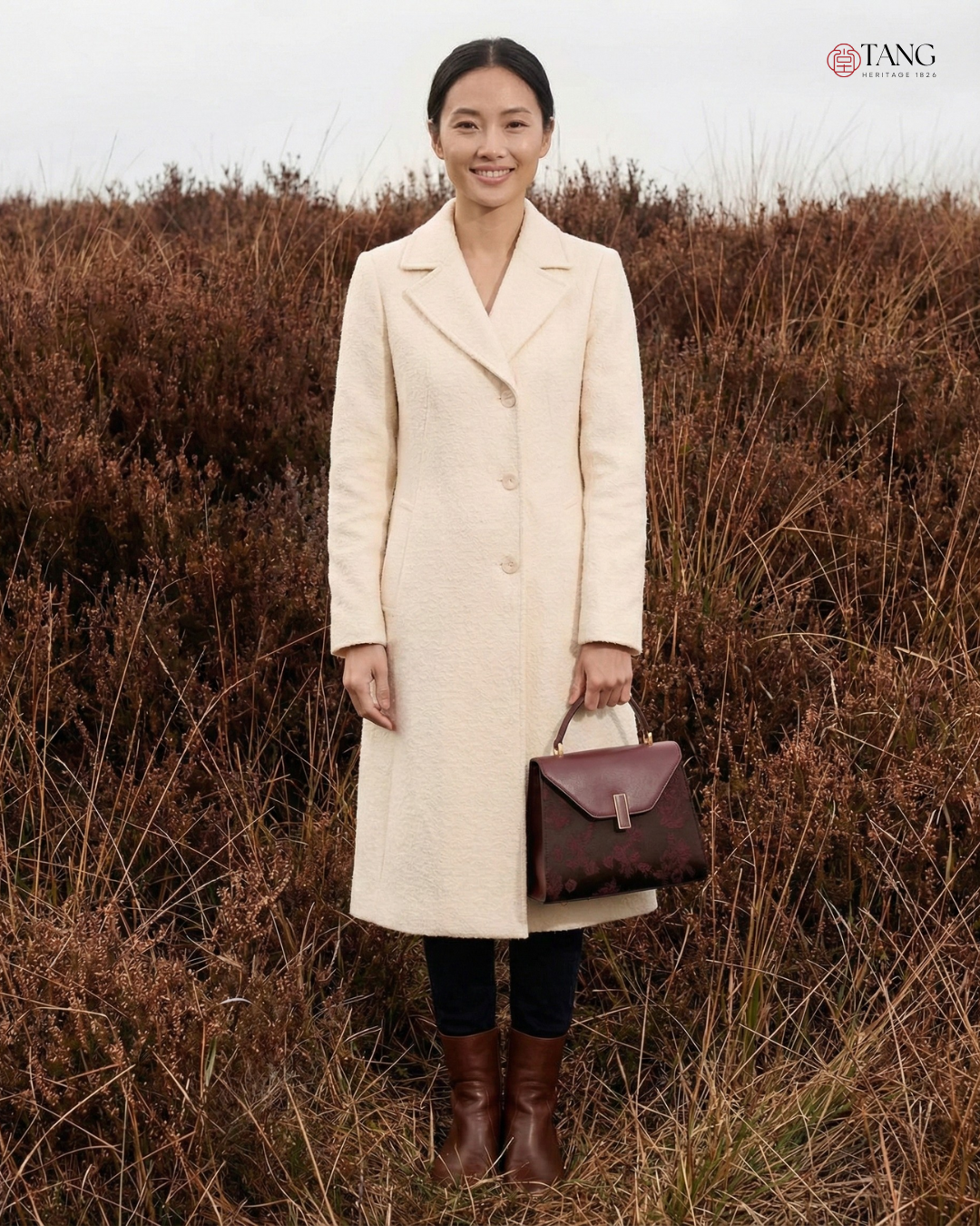 Tang Imperial 27 Cloud Silk Peony Top-Handle Bag