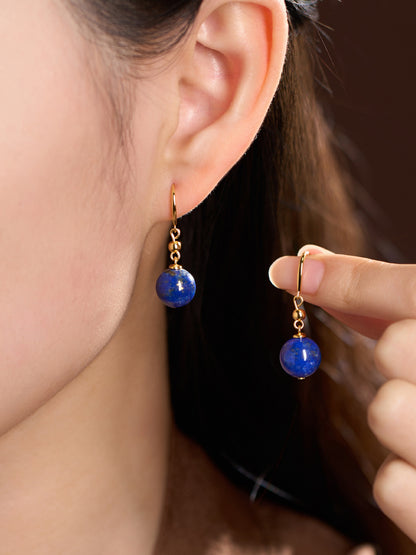 Azurine Lapis Lazuli Hook Drop Earrings