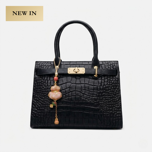 Tang Red 27 Obsidian Crocodile-Embossed Tote