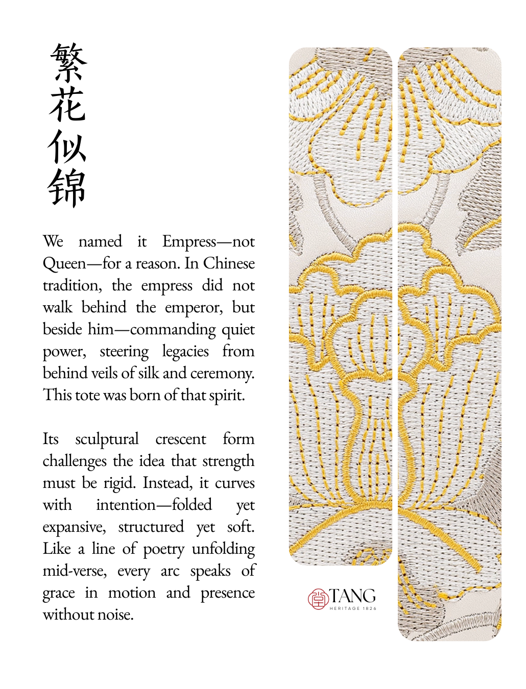Tang Imperial 30 Embroidered Blossoms Tote