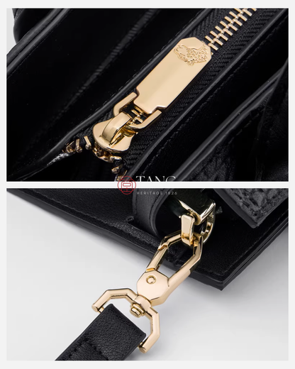 Tang Red 27 Obsidian Crocodile-Embossed Tote