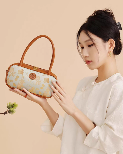 Tang Red 25 Gold Song Brocade Shoulder Bag