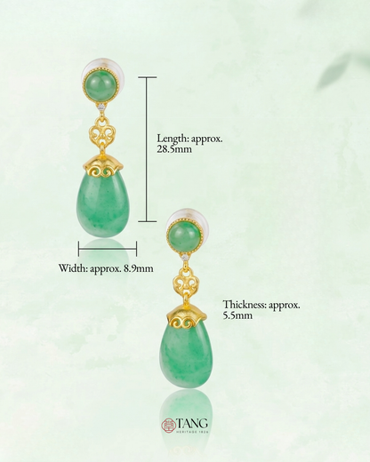 Mountain Mist African Jade Drop Earrings