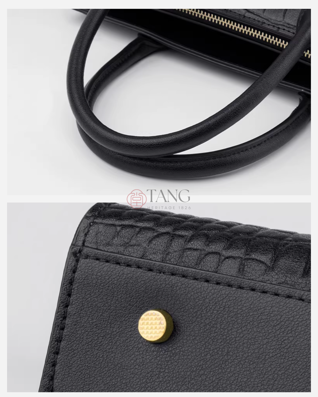 Tang Red 27 Obsidian Crocodile-Embossed Tote