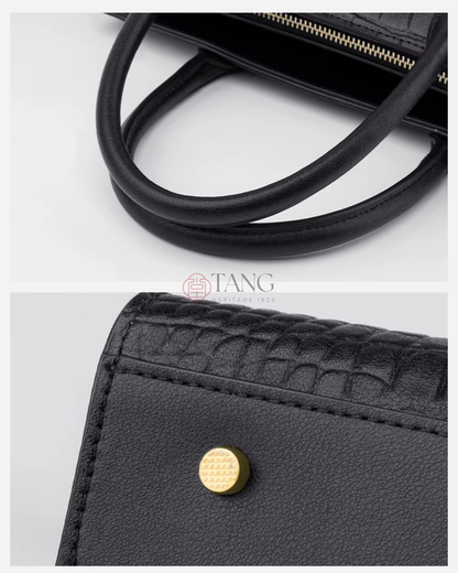Tang Red 27 Obsidian Crocodile-Embossed Tote
