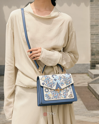 Tang Red 24 Embroidered Suozi Pattern Top-Handle Bag