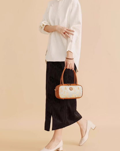 Tang Red 25 Gold Song Brocade Shoulder Bag