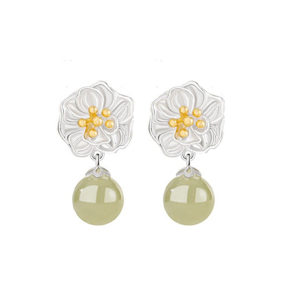 Twelve Flower Goddesses Hetian Jade Drop Earrings