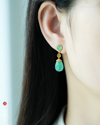 Mountain Mist African Jade Drop Earrings