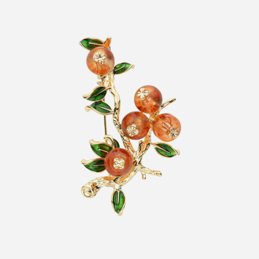 Auspicious Persimmon Brooch