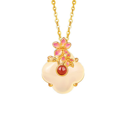 Twelve Flower Goddesses Jade & Agate Necklace