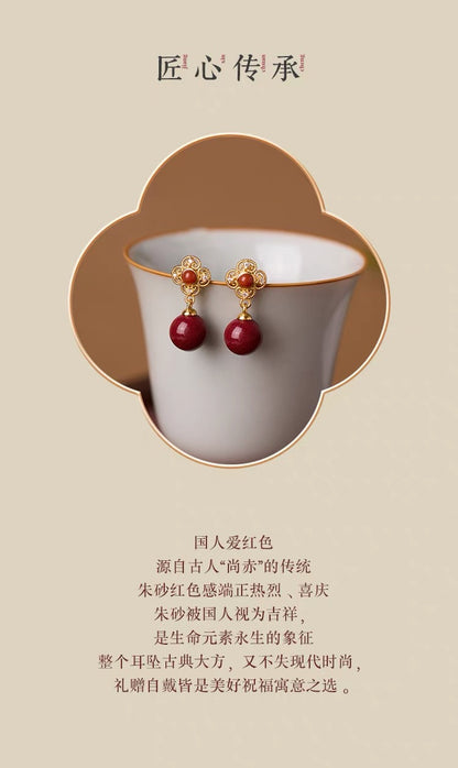 Rosalind Cinnabar Clover Stud Earrings