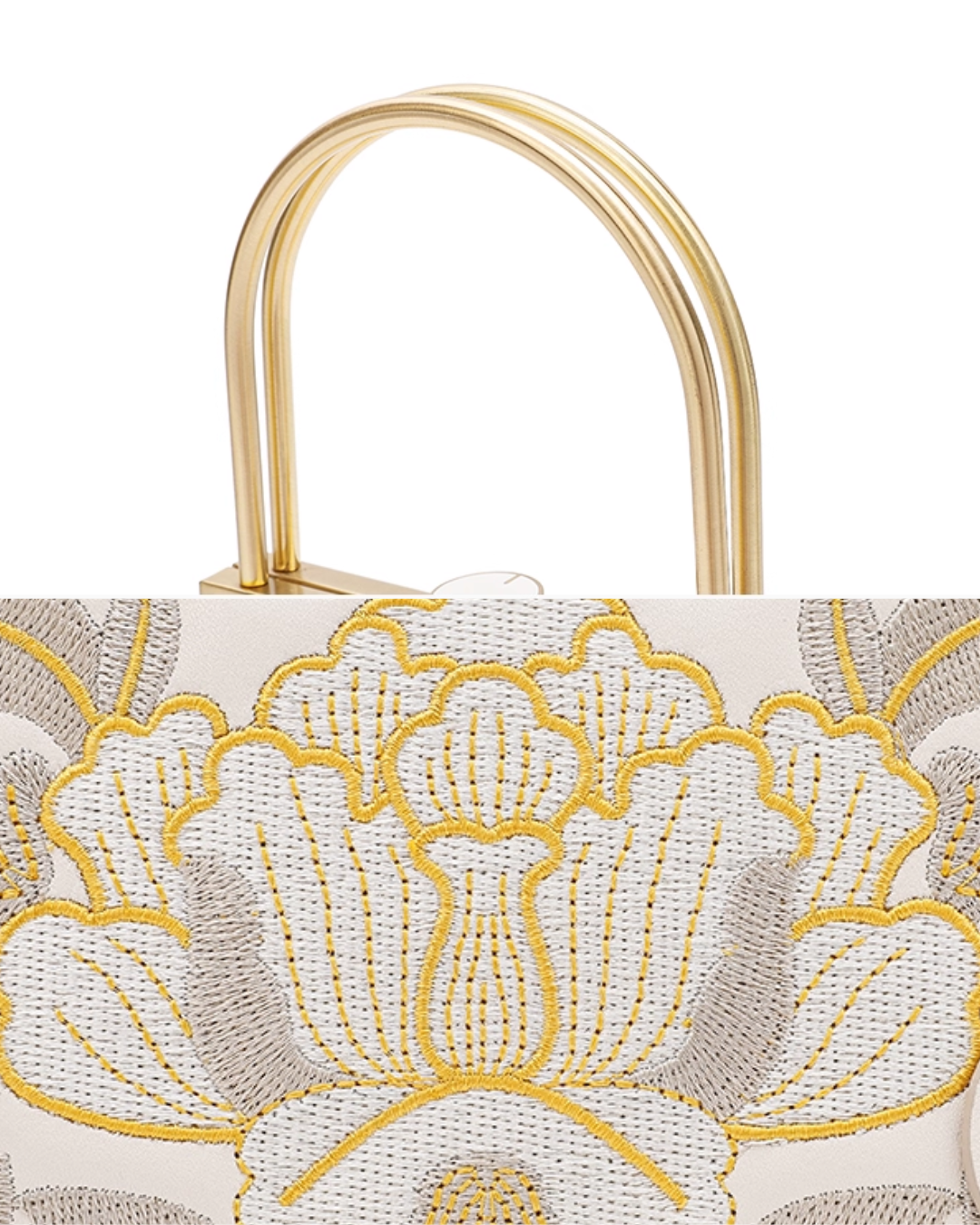 Tang Imperial 23 Embroidered Blossoms Top-Handle Bag