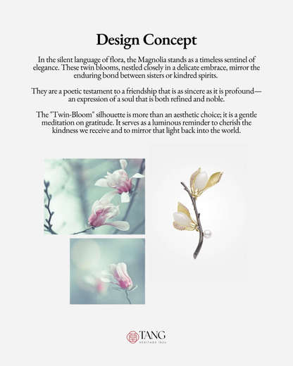 Twin Magnolia Brooch