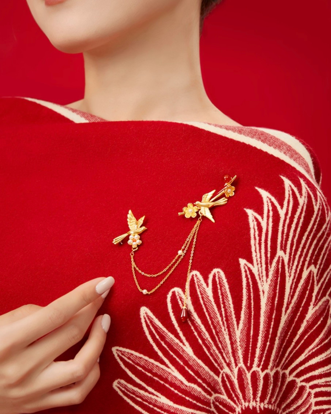 Plumrise Brooch