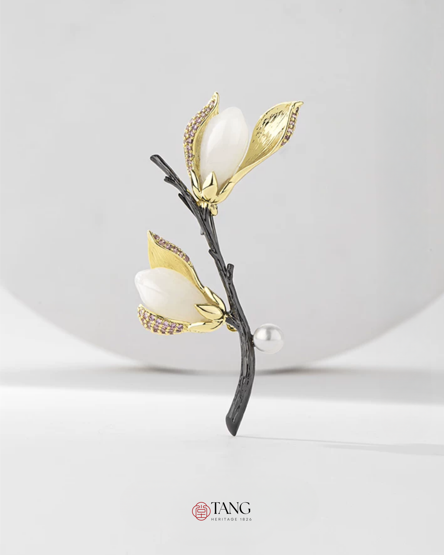 Twin Magnolia Brooch