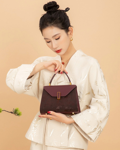 Tang Imperial 27 Cloud Silk Peony Top-Handle Bag