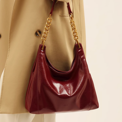 Tang Red 29 Glazed Scarlet Hobo Bag