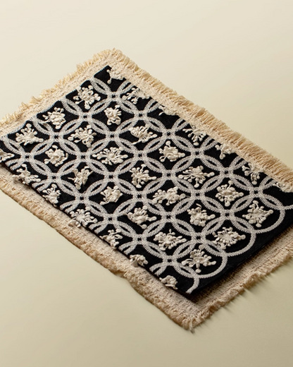 Tranquil Bloom Embroidered Tea Mat