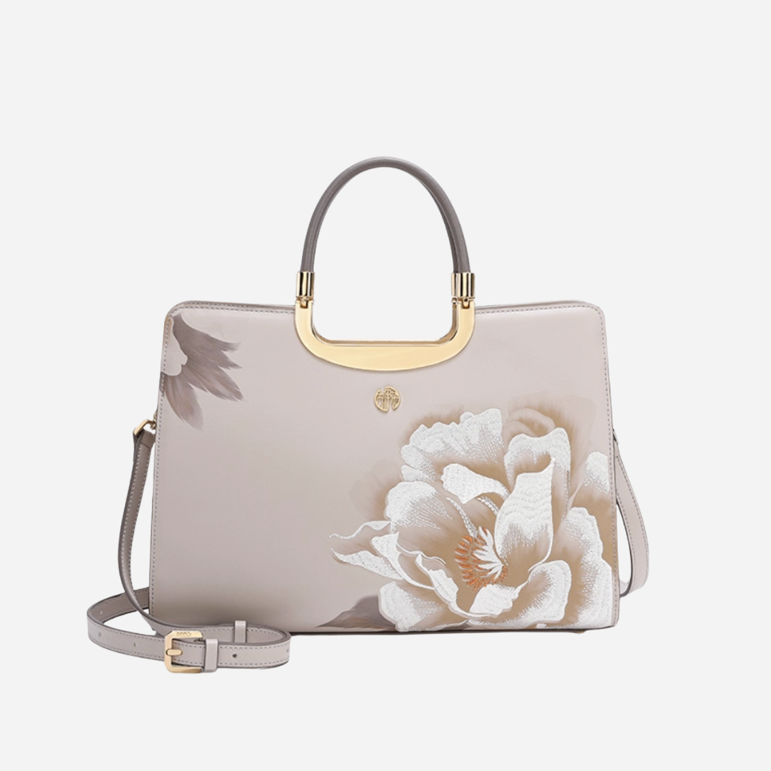 Tang Imperial 34 Embroidered Peony Bloom Tote