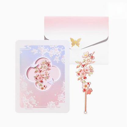 Blossom Wishes Greeting Card & Bookmark Set