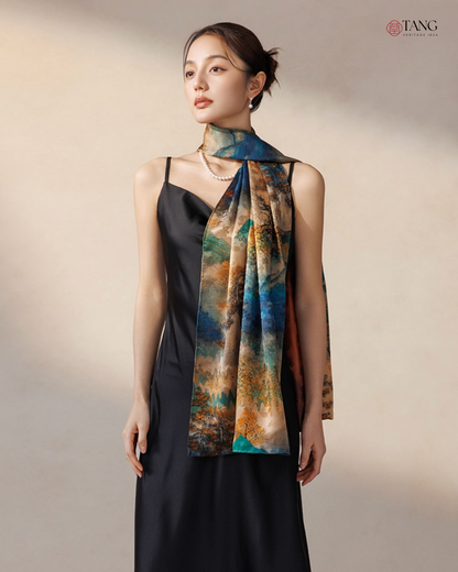 Dreamscape Cloud Silk Mulberry Scarf