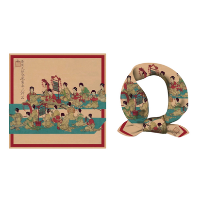 "Scene of Harmonious Music" Heritage Artwork Silk Scarf