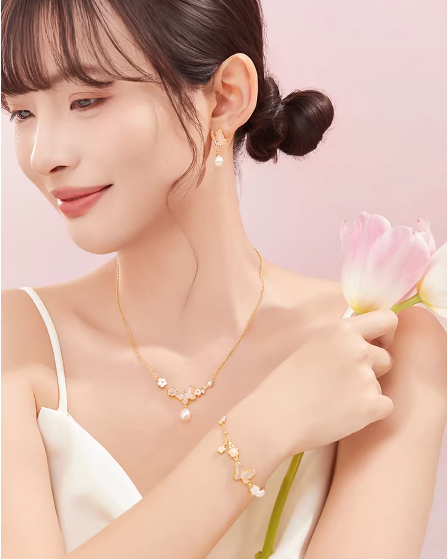 Butterfly Bloom Pearl Jewellery Set