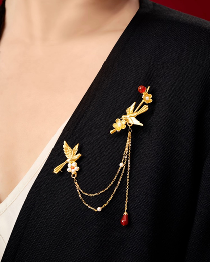 Plumrise Brooch