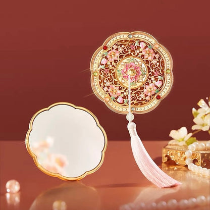 Golden Peony Treasure Pocket Mirror