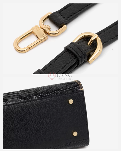 Tang Red 27 Onyx-Sand Python-Embossed Tote