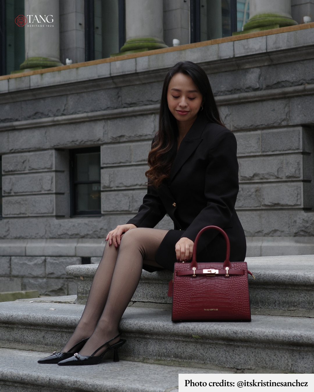 Tang Red 27 Scarlet Crocodile-Embossed Tote