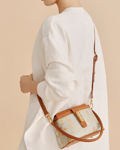 Tang Red 25 Gold Song Brocade Messenger Bag