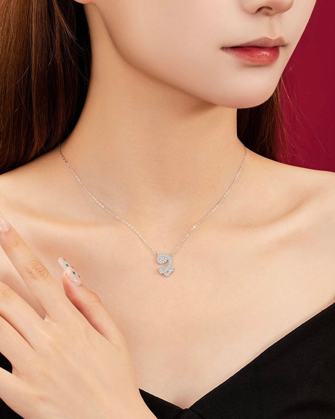 Fire Goat 2027 Zodiac Pavé Zirconia Necklace