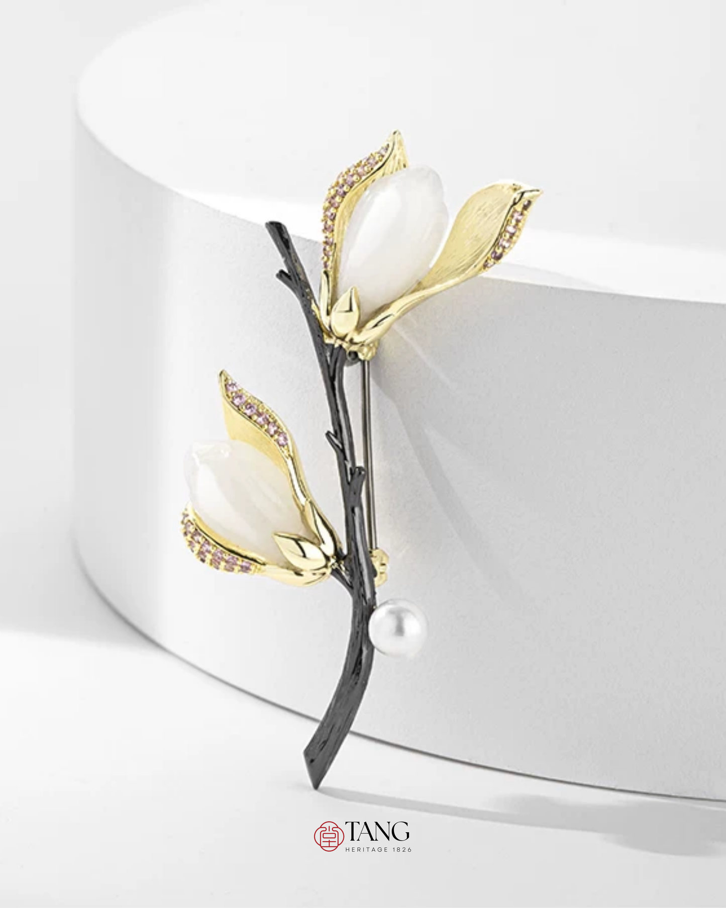 Twin Magnolia Brooch