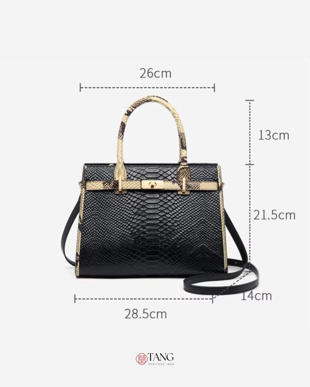 Tang Red 27 Onyx-Sand Python-Embossed Tote