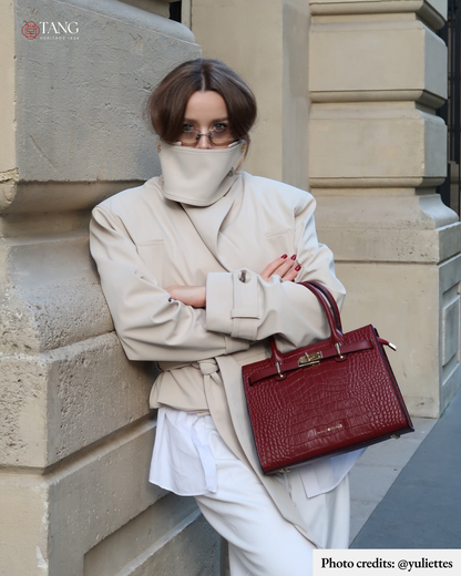 Tang Red 27 Scarlet Crocodile-Embossed Tote