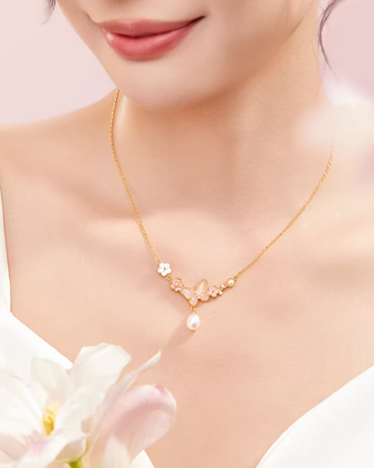 Butterfly Bloom Pearl Jewellery Set